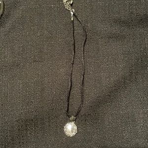 Black Cord necklace with silver pendant